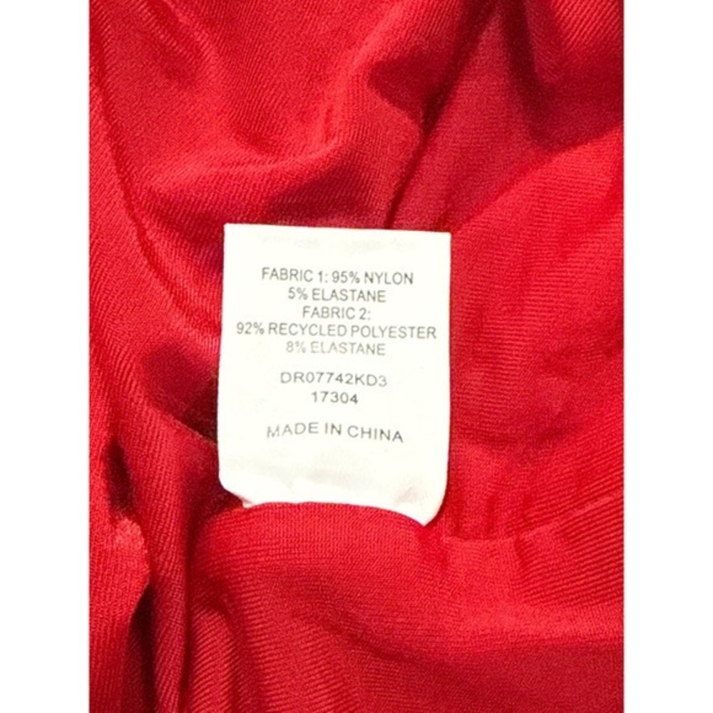 MESHKI Red Off Shoulder Ruched Mesh Maxi Dress Size XXl - Picture 13 of 17
